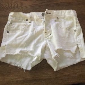 Free People white denim shorts